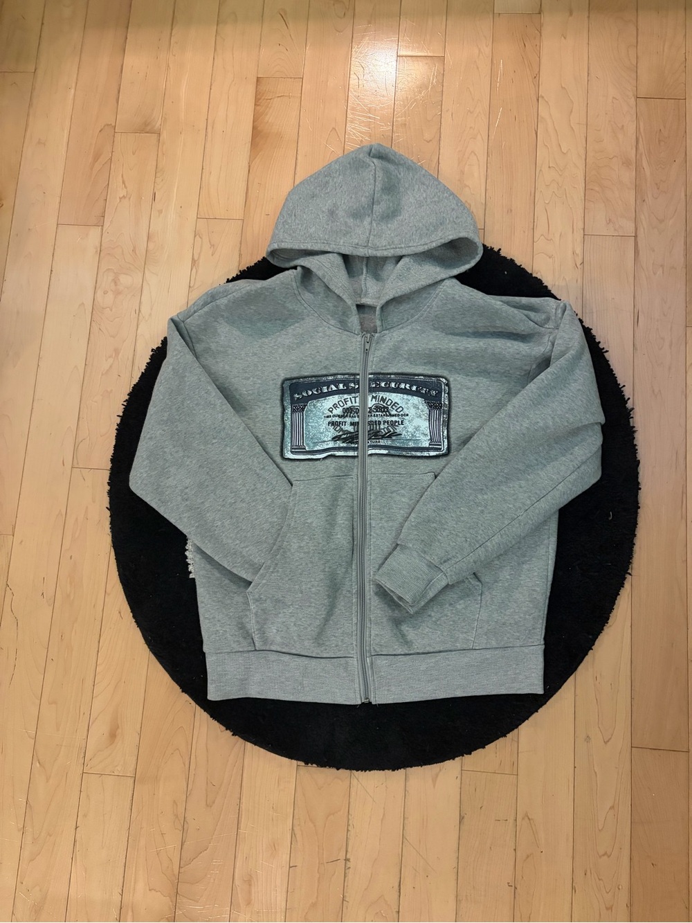 Men's Full-Zip Hooded Sweater in Heather Gray